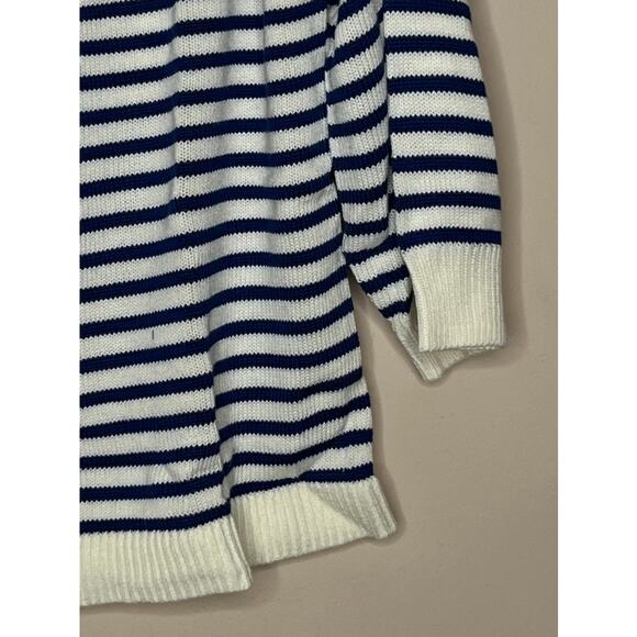 NWT Candace Cameron Bure Soft Boatneck Half Placket Sweater Marina Stripe SIZE S - Picture 3 of 7